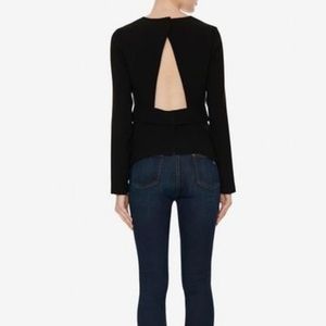 INTERMIX Nadya black top, open back, small